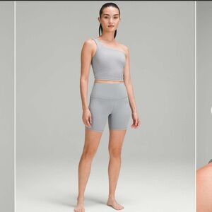 704. Lululemon athletica Ribbed Nulu Asymmetrical Yoga Tank Rhino Grey 2 NWT 🩶